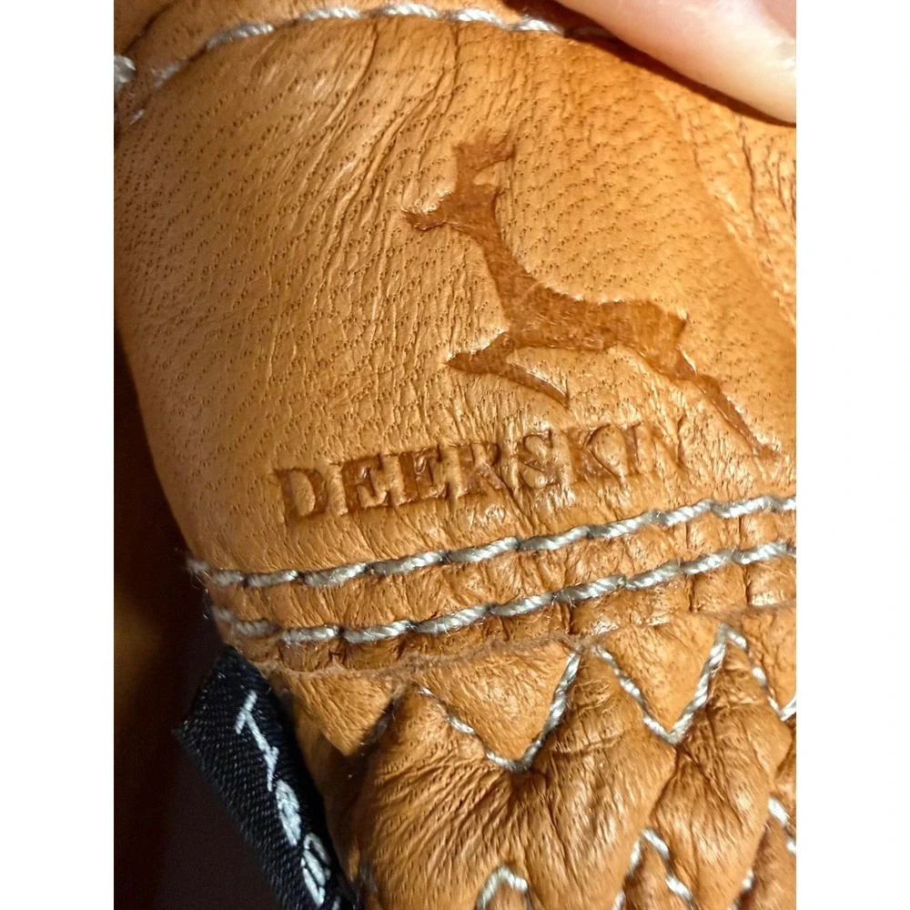 Hestra Deerskin Primaloft Gloves Women 8 Tan Deerskin Lamb Fur